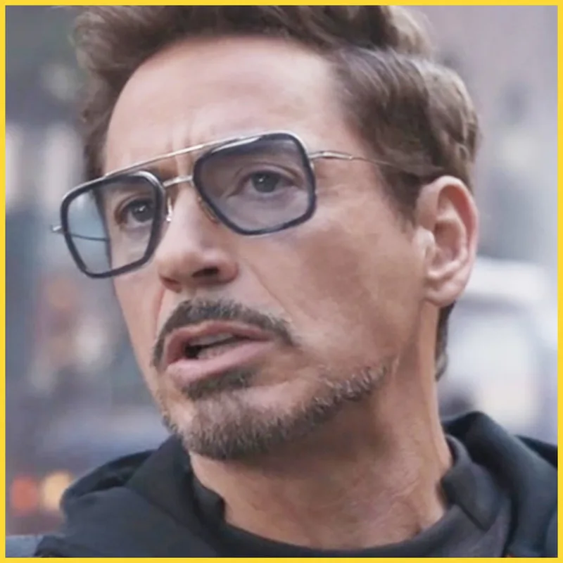 Мстители Бесконечность войны Tony Stark солнцезащитные очки Железные мужские солнцезащитные очки прямоугольные винтажные прозрачные Модные солнцезащитные очки готические очки