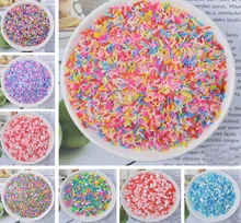 20 g/lote bonito venda quente granulado de argila, coração colorido cinco estrelas arco doces polvilhar para artesanato que faz, diy