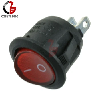 

10Pcs Mini 3Pin Round Push Button Switch On-Off SPDT Rocker Switch Red LED Light Indicate Embedded 6A 250V 10A 125V AC