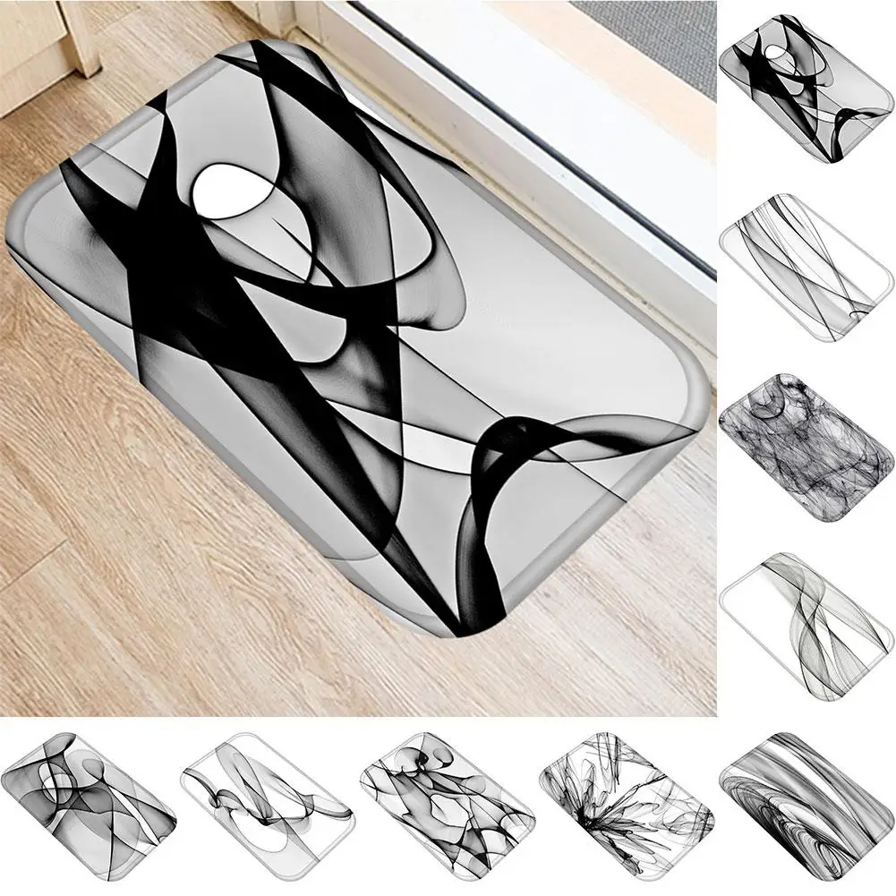 

45# Flannel 3D Abstract Pattern Kitchen Hallway Door Mat Washable Entrance Rug Non-slip Bathroom Carpet Home Decor Floor Mat