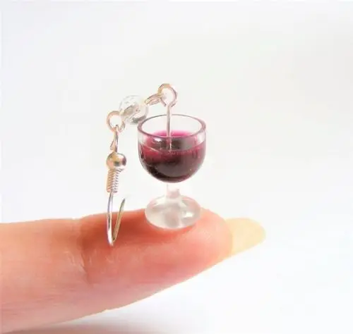 

Food Jewelry Glass of Wine Earrings,Miniature Food Earrings