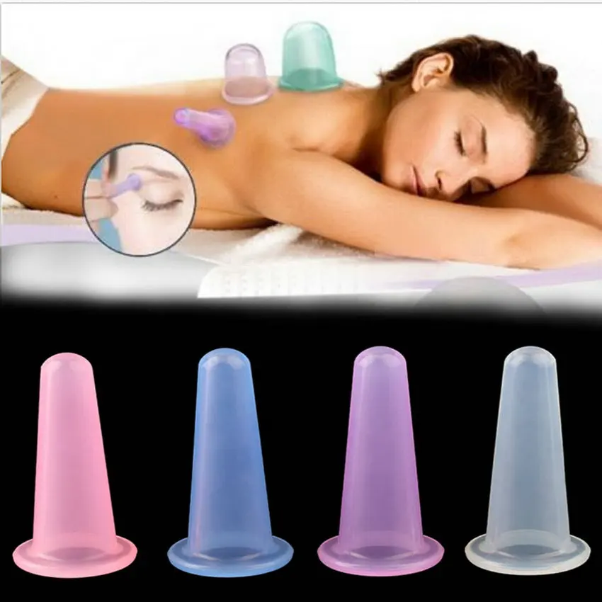 

2017 1pc Silicone Massage Vacuum Body and Facial Cup Anti Cellulite ancient Chinese Cupping Therapy NO.3 37mm*80mm 4 color
