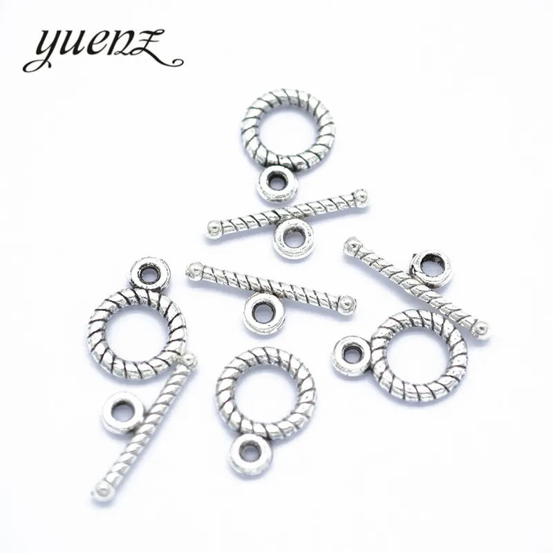 

YuenZ 40 set Antique Silver Plated Screw thread OT Toggle Clasp Metal Fastener Bracelet For Jewelry Making Accessories V202