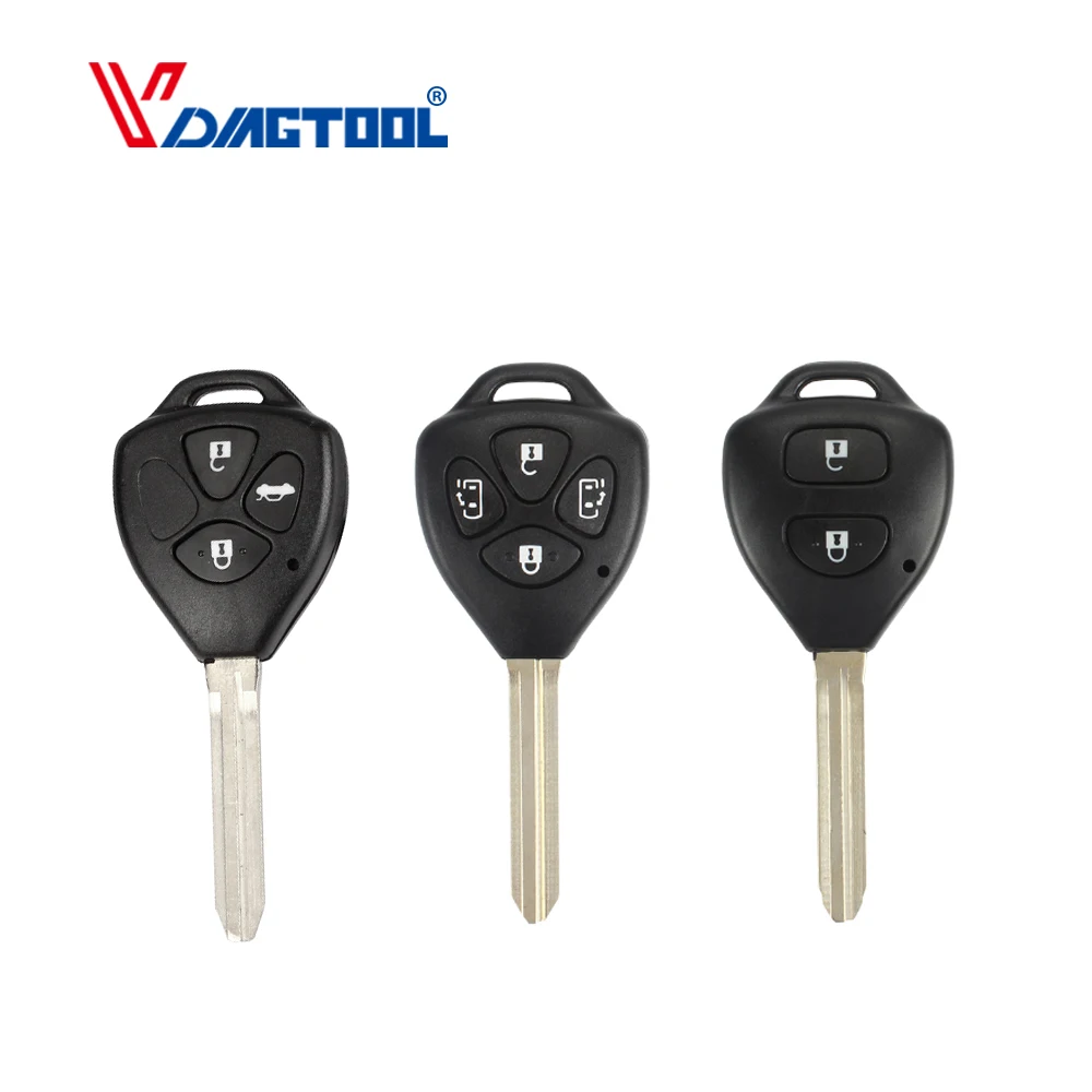 

VDIAGTOOL 2/3/4 Button Replacement Plastic Car Remote Blank Keys Shell Case for Toyota Camry Corolla Reiz RAV4 Crown Toy43