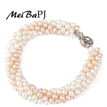 MeiBaPJ Бусы из натурального пресноводного жемчуга браслет модный дизайн