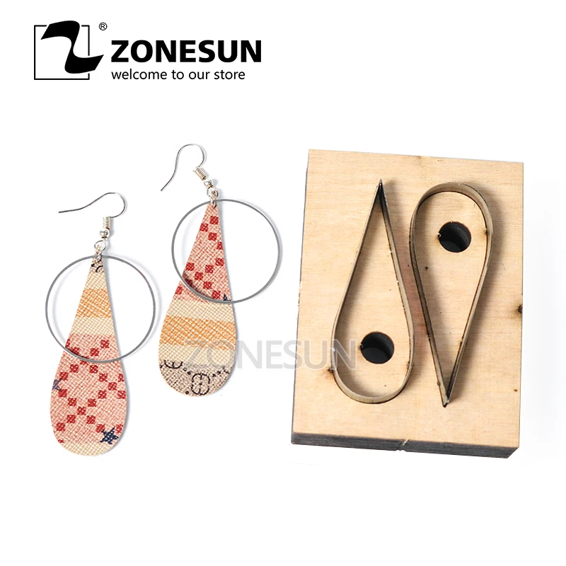 

ZONESUN Custom Drop Shape Leather Earring Paper Cutting Die Tool For Die Cutting Machine DIY Punching Clicker Steel Rule Die