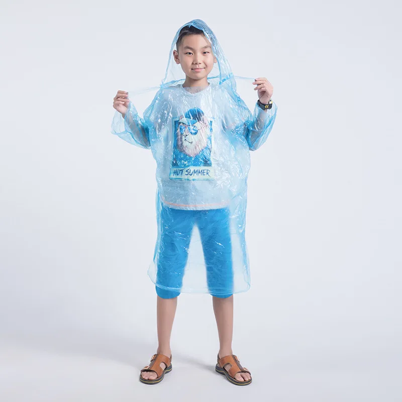 

Disposable Kids Raincoat For Children PE Disposable Rain coat Home Decoration Accessories