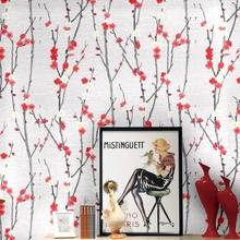 Chinese Wintersweet Wallpapers Home Decor Waterproof Vinyl Flower Wall Paper Roll Decorative Bedroom Wallpaper extra thick classical flower design home decor vinyl wallpapers