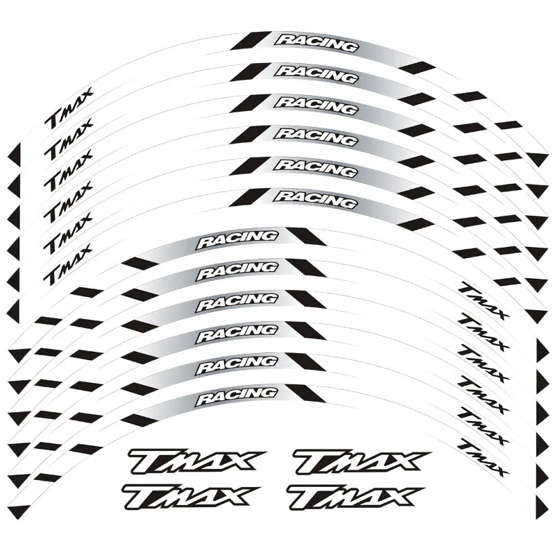Новинка, высокое качество, 12 шт., подходят для мотоцикла, колеса, стикер, полоса, светоотражающий обод для Yamaha TMAX 500 530
