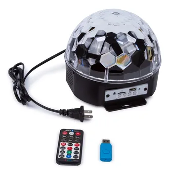 

LumiParty LED RGB Ball Light 6 color LED Bluetooth MP3 Crystal Magic Ball Light Strobe Disco Stage Light with Remote control