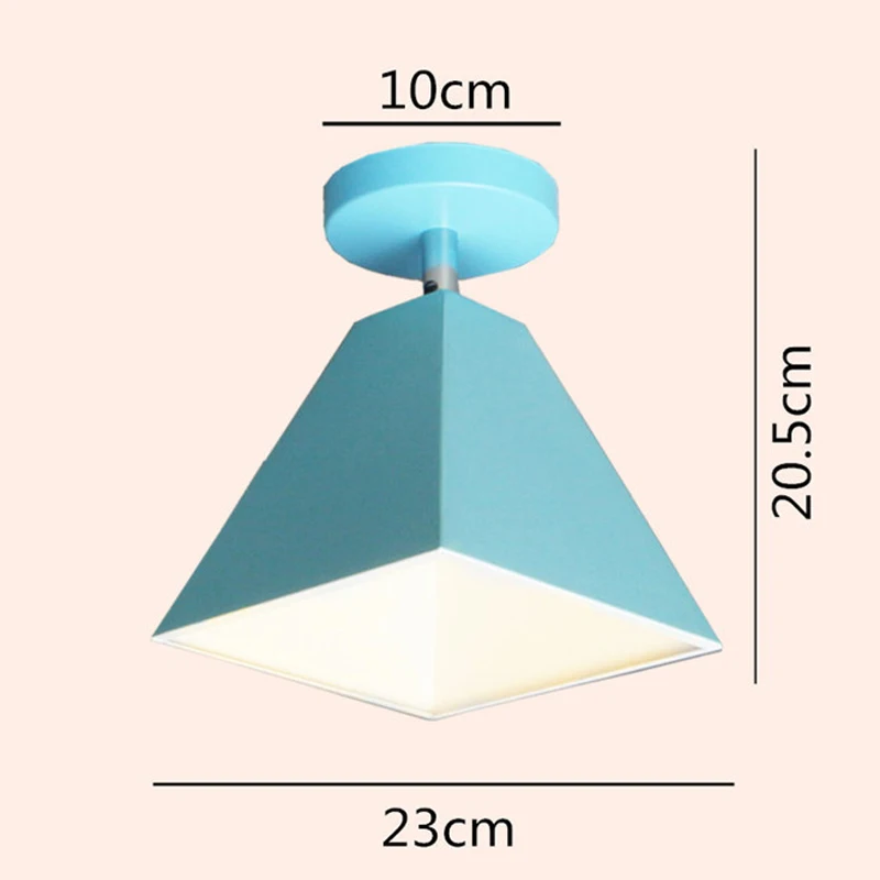 

Creative Square Style E27 LED Ceiling Light Nordic Modern Macaron Colorful Iron Ceiling Lamp Surface Mounted Lamp For Corridor