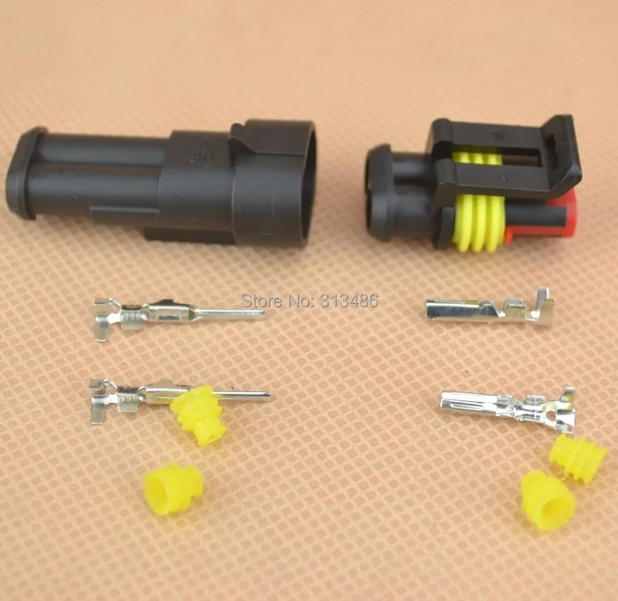 5 sets Kit 2 Pin Way Weather pack auto connector Waterproof Weatherpack