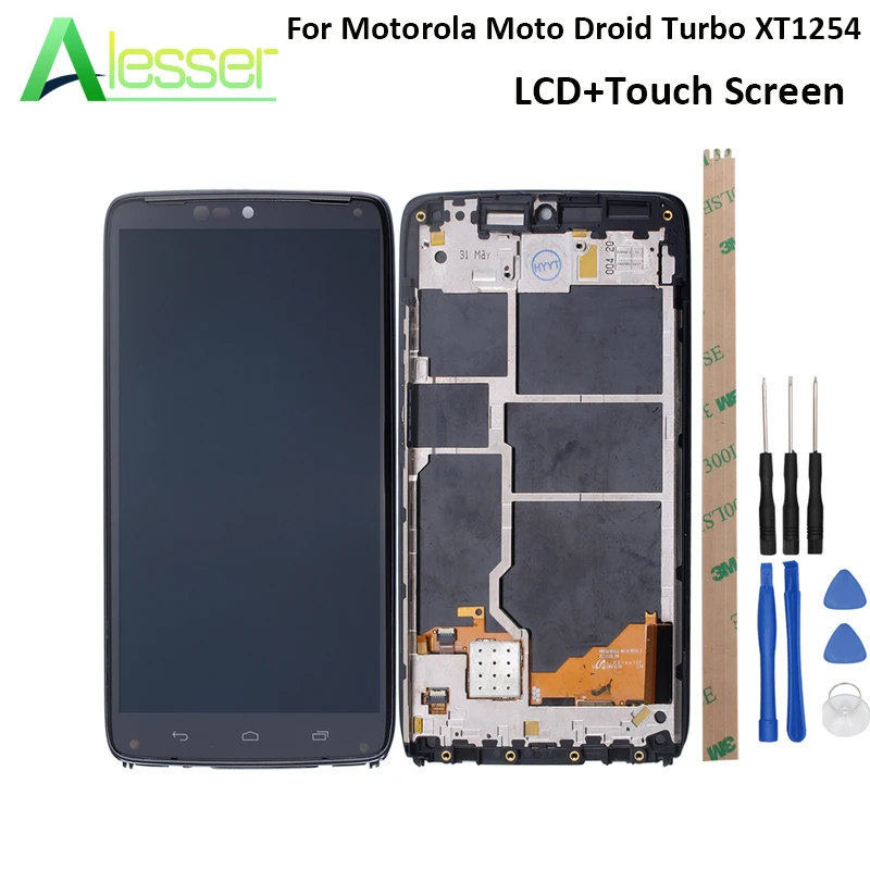 

Alesser For Motorola Moto Droid Turbo XT1254 XT1225 LCD Display And Touch Screen Screen Digitizer Assembly Replacement +Tools