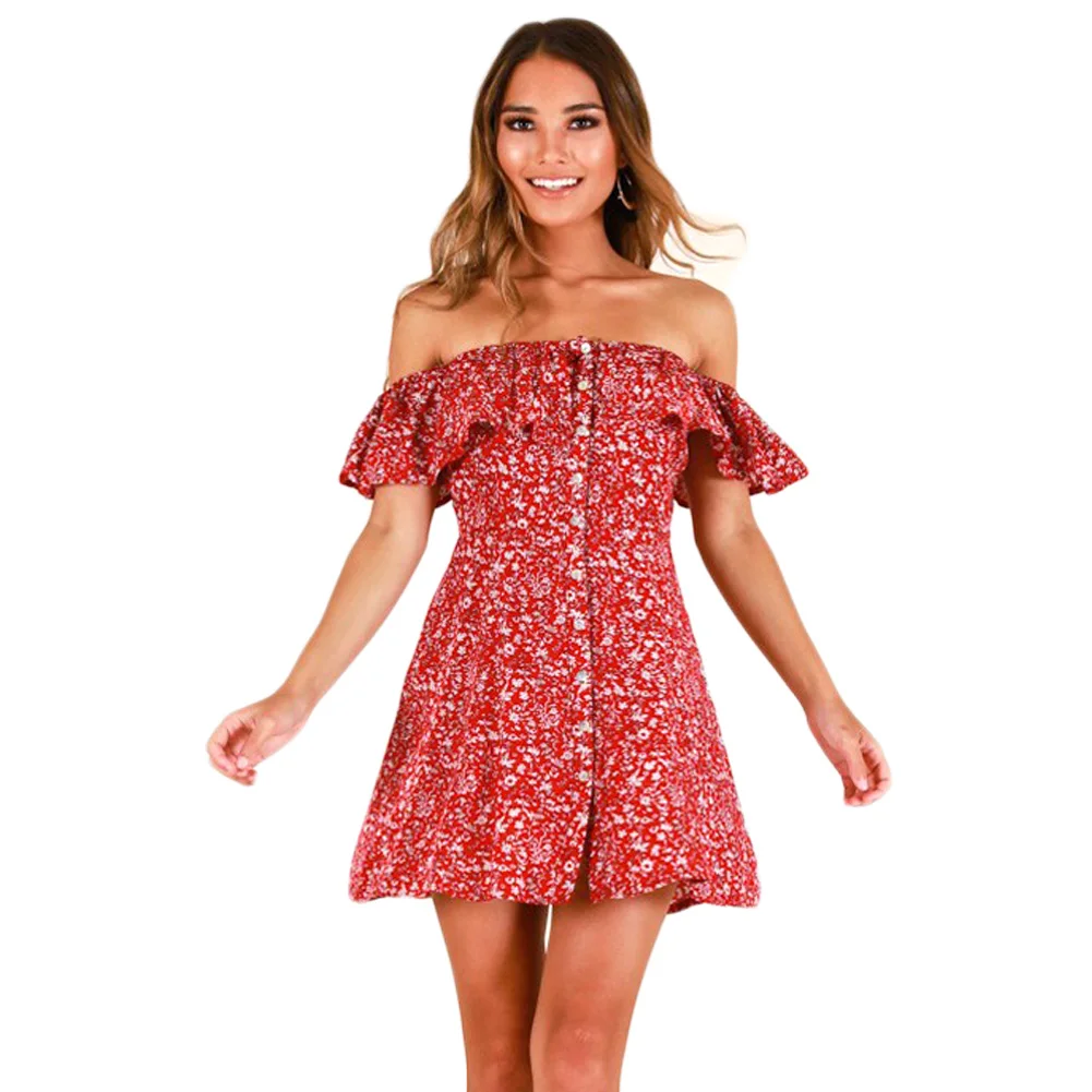 2018 Summer Bohemian Summer Beach Dress Off Shoulder ... 2018 Summer Bohemian Summer Beach Dress Off Shoulder ...