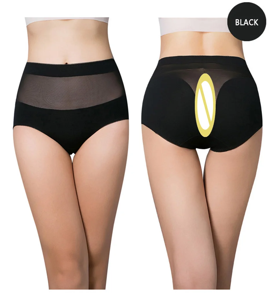 Hot Sale Women Cotton Lace Panties Culotte Femme Sexy Transparent Mesh Underwear High Waist Calcinha Briefs Crotchless Underpants 09