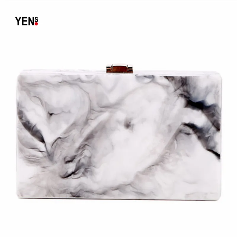 

Brand Fashion Wallet New Women Messenger Bag Elegant Marble Print Woman Luxury Shoulder Bag Lady Cute Evening Bag Chain Clutch