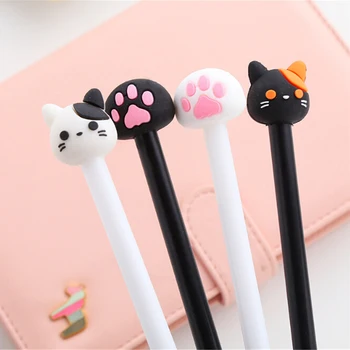 

4Pcs Cute Cartoon Cat Gel Pen Kawaii Stationery Rollerball Pens Canetas Material Escolar Office School Supplies