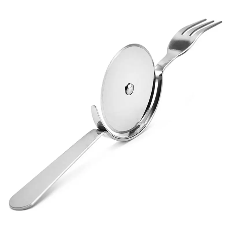 2in1 Pizza Cutter Pizza Wheel and Fork Cake Server Shovel Slicer Spatula Kitchen Oven Scraper DIY Tool Baking Pastry Supplies