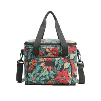

2018 New Fashion Lunch Insulated Bag Handbag Oxford Cloth Printing Double Layer Portable For Picnic Travel 88 Popular