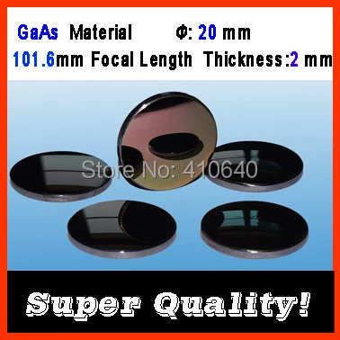 

1 Piece GaAs material diameter 20 mm focalize length 101.6 mm thickness 2 mm CO2 laser focalize len for laser engraver Machine