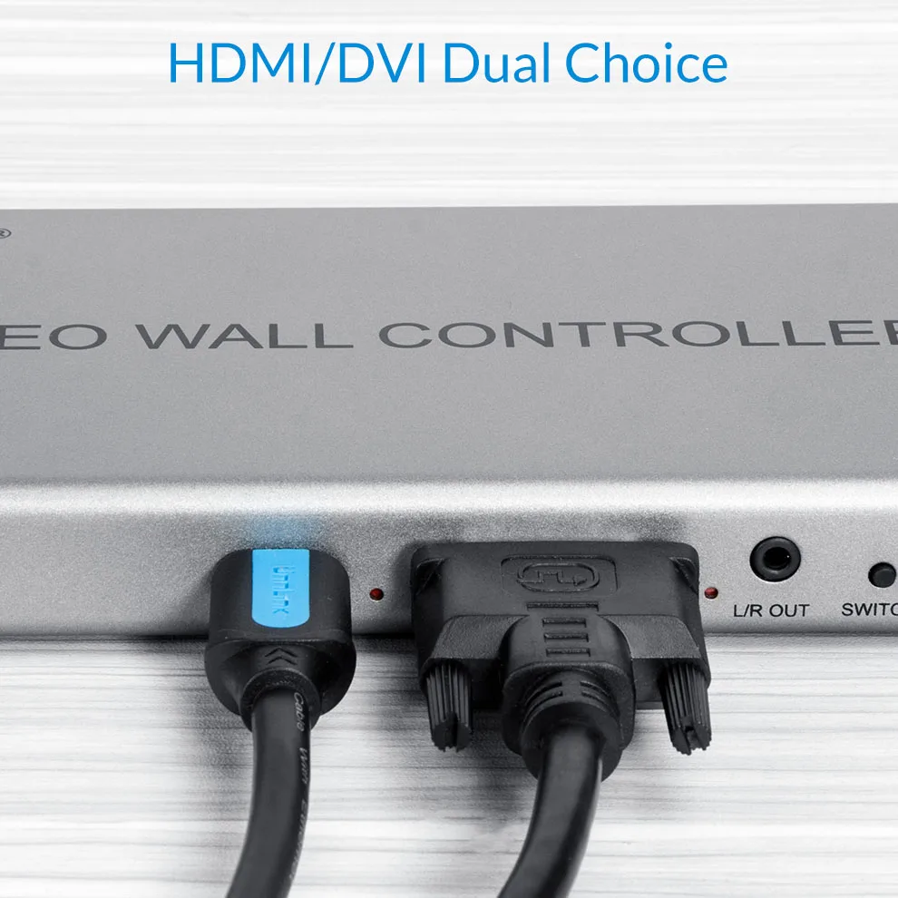 Unnlink Video Wall Controller 1 HDMI/DVI Input 4 HDMI Output 2x2 4 Images Stitching Image Processor 4 TV Shows a Screen Splicing