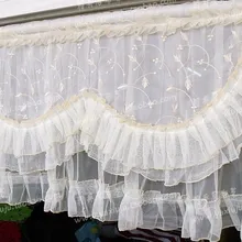 Двойные кружевные вышитые пряжи красивые кофейные Короткие Занавески для кухни для гостиной спальни 50*90 см