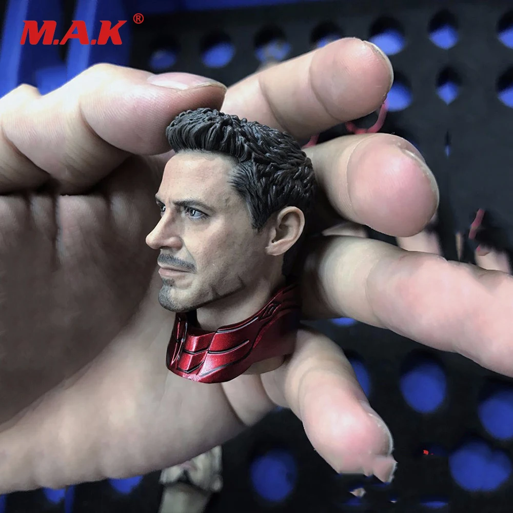 

1:6 Scale Soul Captain America Tony Stark Head Sculpt with Neck Model for 12 inches Action Figure Body