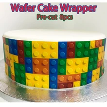 Съедобная Вафля для детского торта на день рождения обертка 8 шт, предварительно вырезанные свадебные кружевные украшения торта, съедобная бумага для украшения кексов