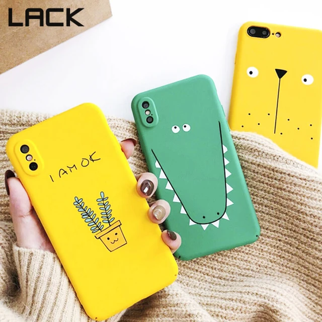 Best Offers LACK Cute Cartoon Animal Phone Case For iPhone X Case For iPhone6 6S 7 8 Plus Fashion Funny cactus strawberry pineapple Coverage