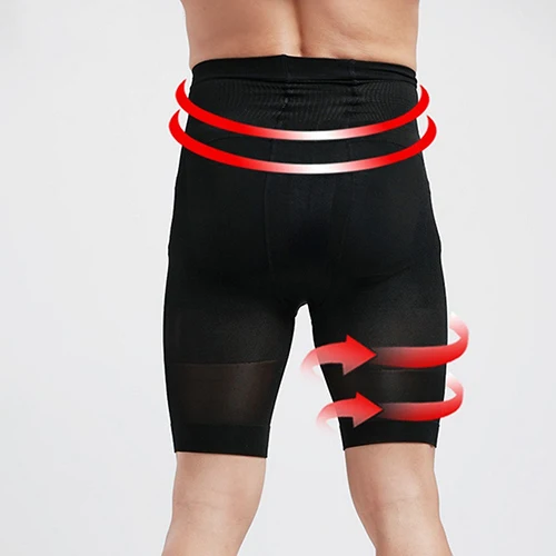 New Men Shorts Fat Burning Flat Stomach Compression High Waist Shape Leggings