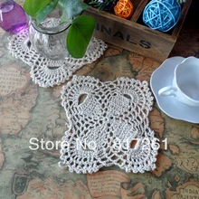 12 рис/лот крючком моды салфетка украшение столовых теплоизоляция площадку для домашнего декора Кружева салфетки свадьба