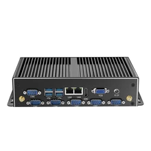 Fanless i7-4500U Mini PC Windows  8GB RAM 120GB SSD Dual Gigabit Ethernet WiFi 6*RS232/485 8*USB HDMI VGA Industrial Minipc