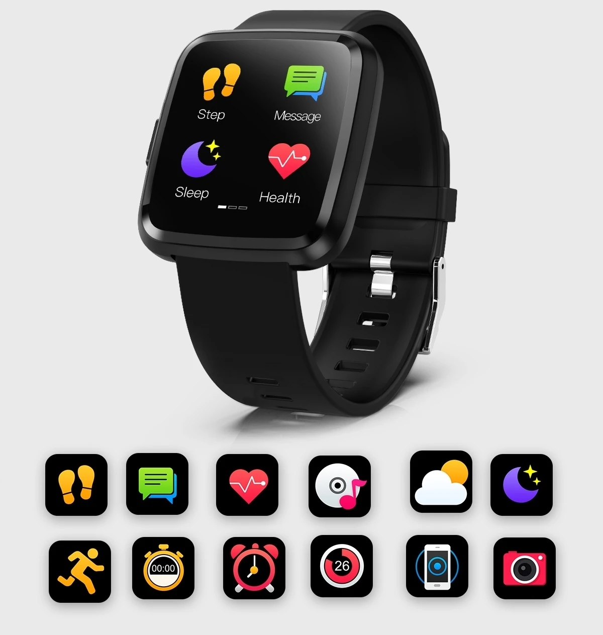 

Luxury Sport Waterproof Kids Bluetooth SmartWatch Android Fitness Tracker Heart Rate Monitor IOS Smart Bracelet Lady Smart Band