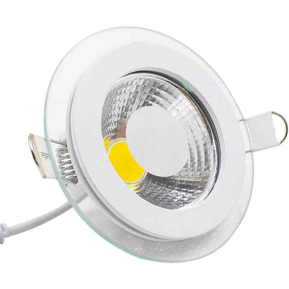 GD 10 шт. 7 Вт 10 Вт светодиодный встраиваемый светильник с регулируемой яркостью 12 Вт 15 Вт 20 Вт 30 Вт точечный светодиодный светильник COB AC85-265V светодиодный светильник со стеклянной крышкой