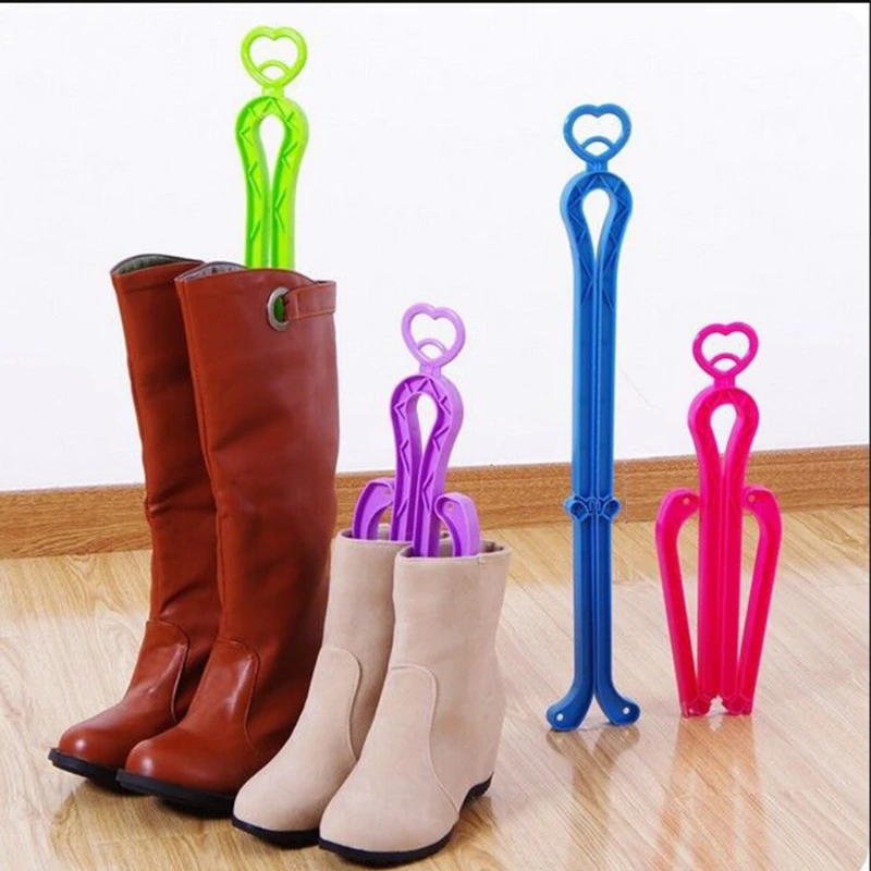 

EYKOSI Brand Fashion Women Boot Shoe Stand Holder Shoe Trees With Plastic Lengthen Folding Domestic Candy Color Long New