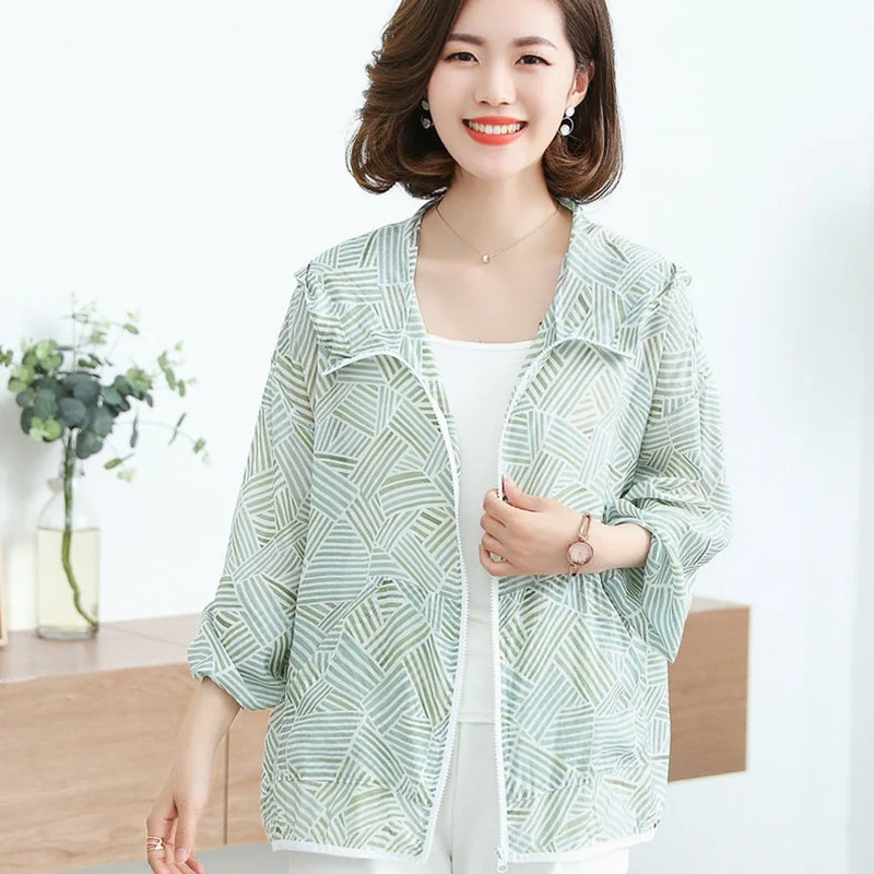 

Women clothes 2019 hooded jacket summer ladies thin sunscreen coat casual jacket womens tops plus size high quality outerwear