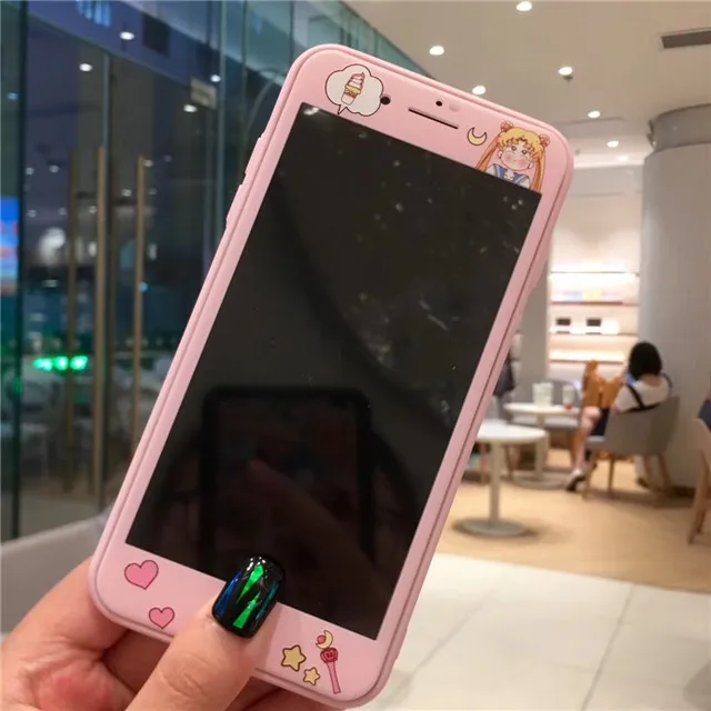 Протектор экрана для iPhone 7 8 6 6S Plus 9H 3D закаленное стекло Сейлор Мун Cardcaptor Сакура цветы шаблон пленка