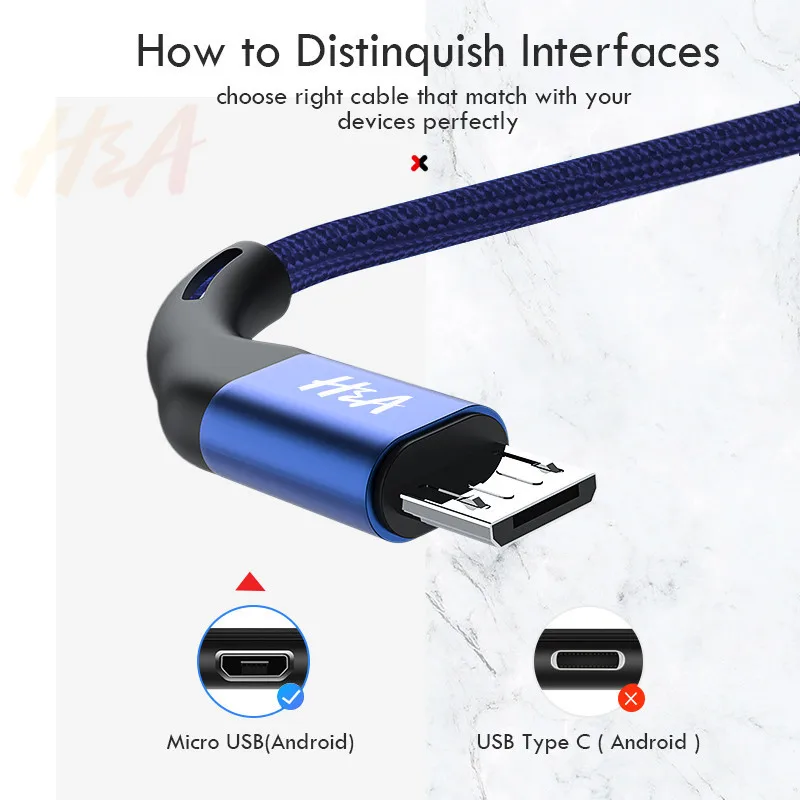 H&A Micro USB Cable 3.0A Fast Charging Microusb Charger Cable For Samsung J4 J5 J6 J7 Xiaomi Redmi Note 5 4 Android Phone Cables
