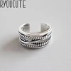 Tasa de descuento RYOUCUTE Real Pure Silver Color Jewelry Vintage Layered Large Rings for Women Wedding WlgRRmEV