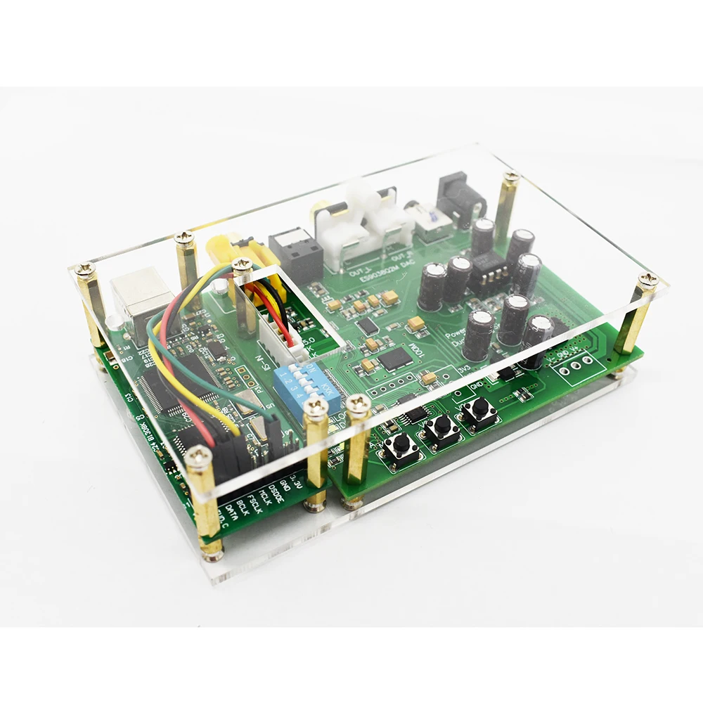 Lusya ES9038Q2M DSD I2S SPIDF декодер плата amanero USB DAC аудио усилитель с акриловым листом