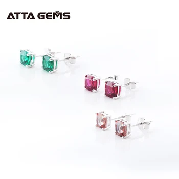 

Sterling Silver Stud Earring for Women Weekly 3 pairs Created Sultanite Ruby Emerald Lovely Earring Design Colorful Jewelry
