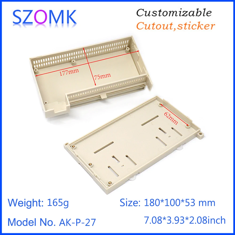 1 шт. 180*100*53 мм дизайн пластиковый корпус din-рейка ящик для инструментов szomk ударопрочный ЖК-дисплей din контроллер рельсов корпус коробка