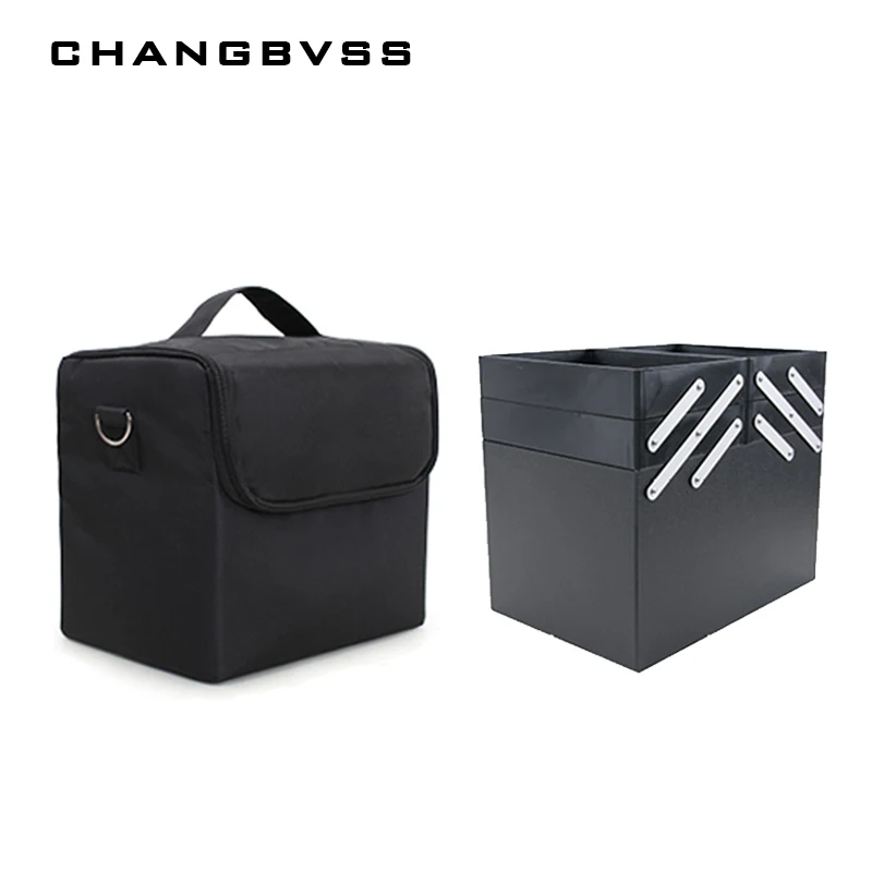 

Cheap Multifunctional Professional Makeup Cosmetic Case for Women, 3 Layers Red Black Pink Color Portable Jewelry Storage Box
