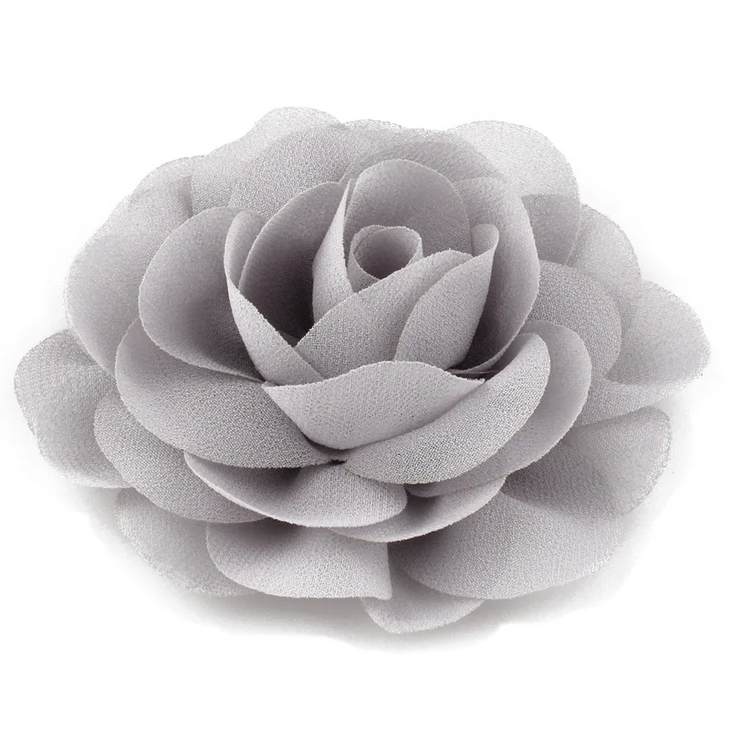 8,5 см шифоновые лепестки для новорожденных цветок мака заколки для волос рулонная Роза ткань цветы для волос Детские волосы для девочек Аксессуары