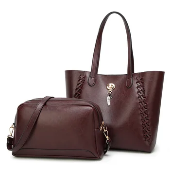

2pcs/Set Women Composite Bags High Quality Ladies Handbags PU Leather Female Shoulder Messenger Bags Casual Big Tote Bag Bolsa