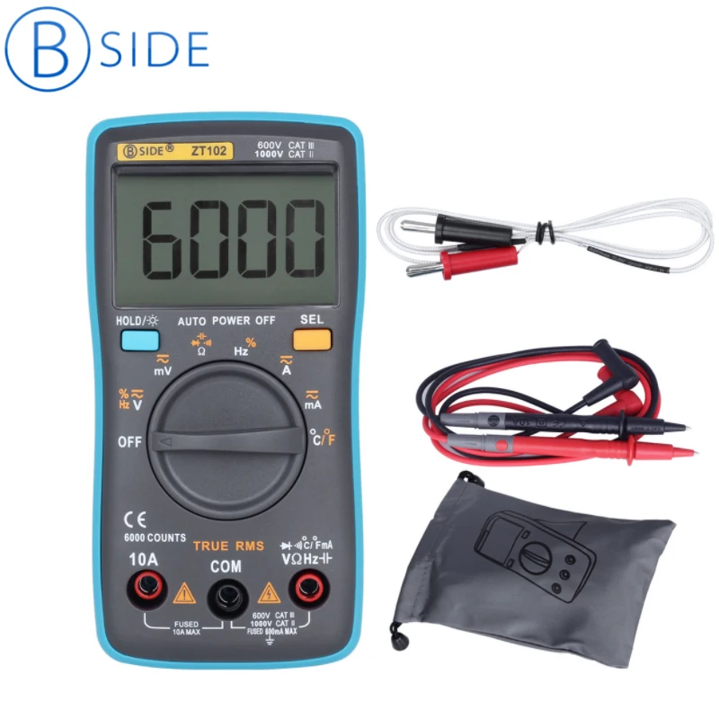 Цифровой мультиметр BSIDE ZT102 Ture RMS 3 5/6 измеритель напряжения тока температуры
