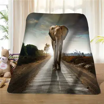 

Custom elephant-africa-savannah-ivory (1) Blanket Soft Fleece DIY Your Picture Decoration Bedroom Sofa Multi Size#928-01-58