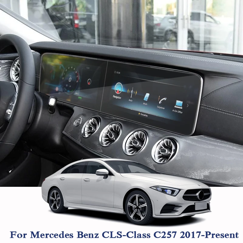 Car Styling Dashboard Film For Mersedes Benz CLS-Class C257- Navigation GPS Tempered film Scratchproof Internal Sticker