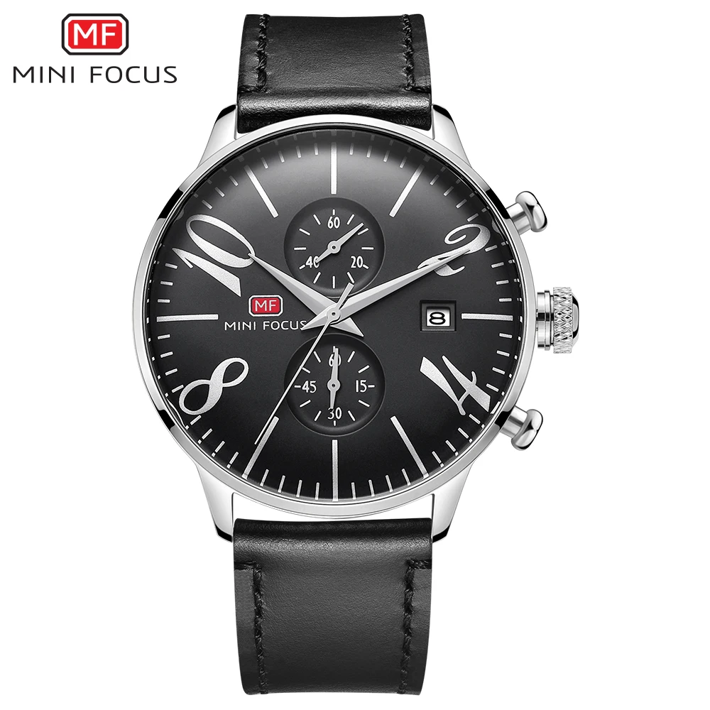 

2019 MINI FOCUS Top Brand Luxury Chronograph Men Sports Watches Men's Quartz Analog Clock Male Leather Army Military Wrist Watch