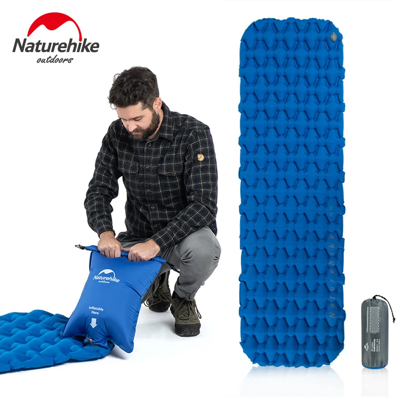 Naturehike في خفيفة المدمجة للطي نفخ في الهواء الطلق التخييم فراش المحمولة المشي النوم حصيرة الظهر النوم سادة